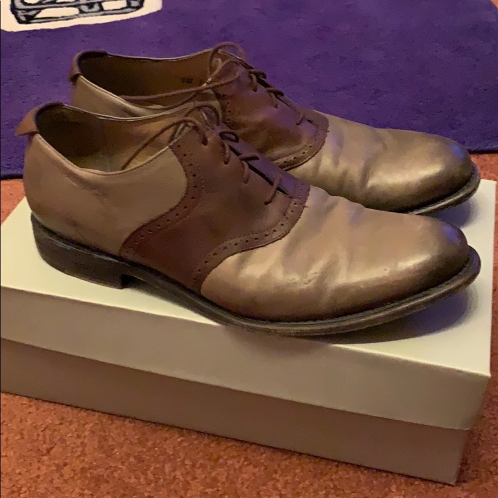 JD Fisk Taupe Leather Dress Shoes in Box